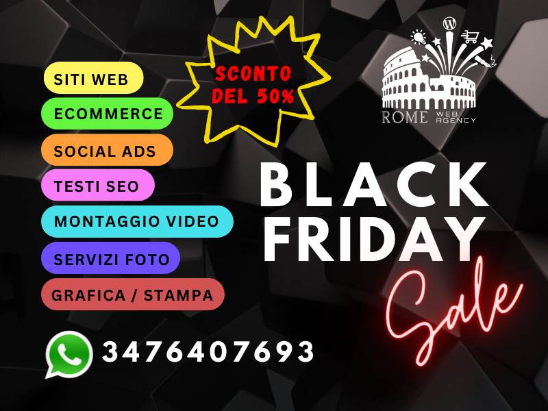BLACK FRIDAY - SCONTI PER IL TUO WEB