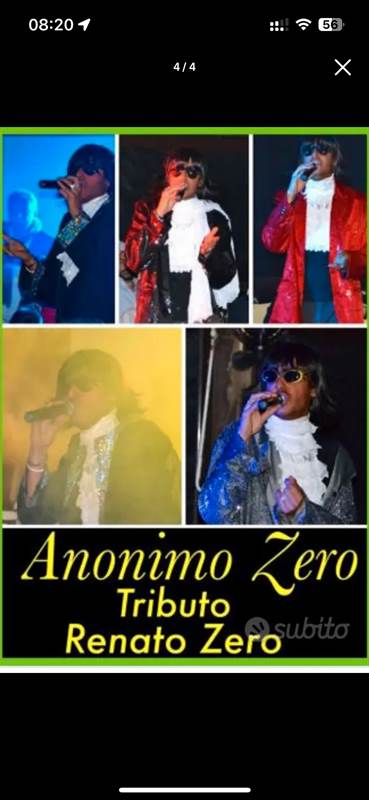 Foto 4Cover/tributo Renato Zero per eventi, tipo 
Imitatore