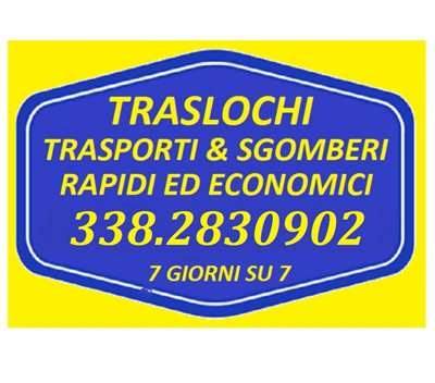 Traslochi Trasporti e Sgomberi rapidi ed economici 7gg su7, tipo Personale
