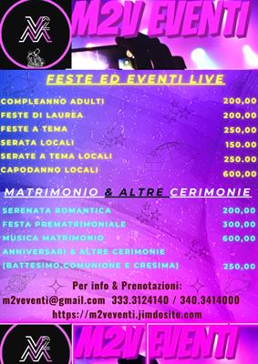 M2V Eventi Musica & Animazione Tutti I Servizi